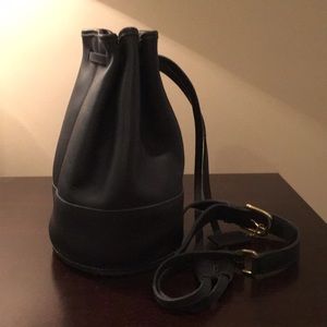 Coach Navy Leather Bucket Bag